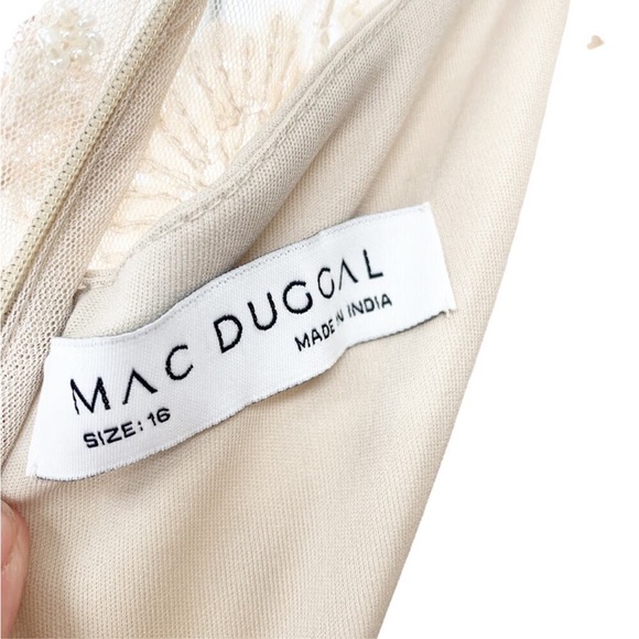 Mac Duggal Embellished illusion high Neck long sleeves Gown - Picture 6 of 13